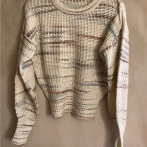 Zara Cream Multicolor Knit Sweater